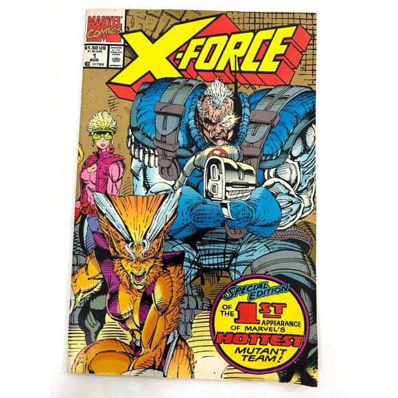 X-Force 1 Marvel Comic Book Graphic August 1991 Vol. 1 Second Print Collectible - Picture 1 of 11